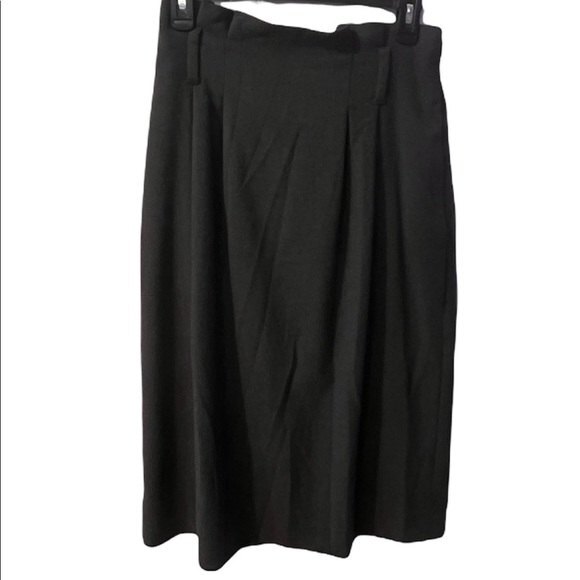 Club Monaco Skirt Womens Sz 6 Midi High Rise Paper bag Waist Gray Pleated career - Picture 1 of 10